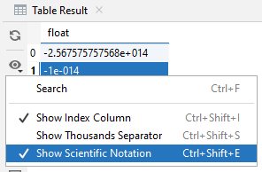 tablesScientificNotation